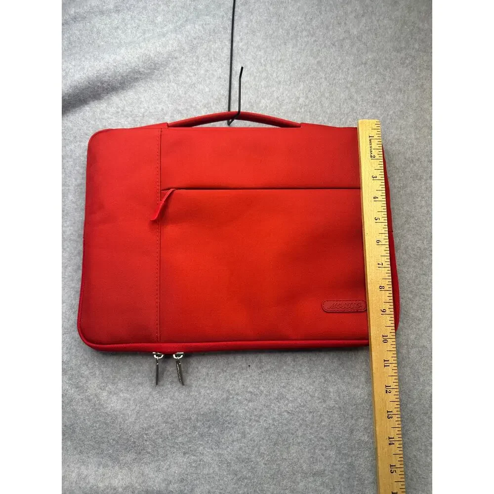 Mosiso Laptop Sleeve Bag Padded Zipper Pocket Red Tech